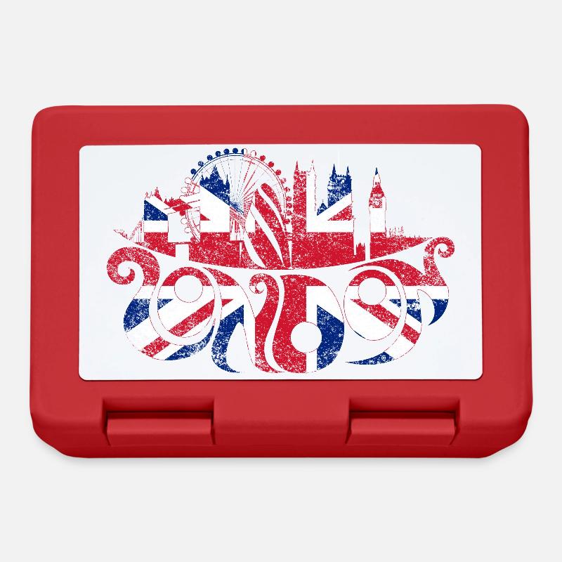 London Typography - Lunchbox - red