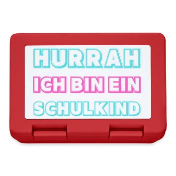 Hurra Schulkind Neon Schriftzug Mädchen - Brotdose - Rot - Vorne