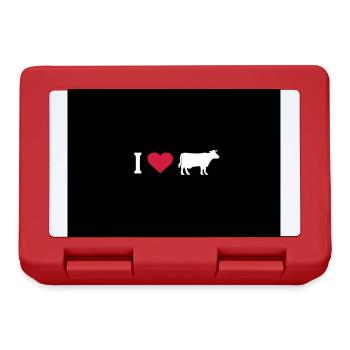 Cow Cows Heart I Love Farm Farmer Farmer Cattle - Lunchbox - red - Front