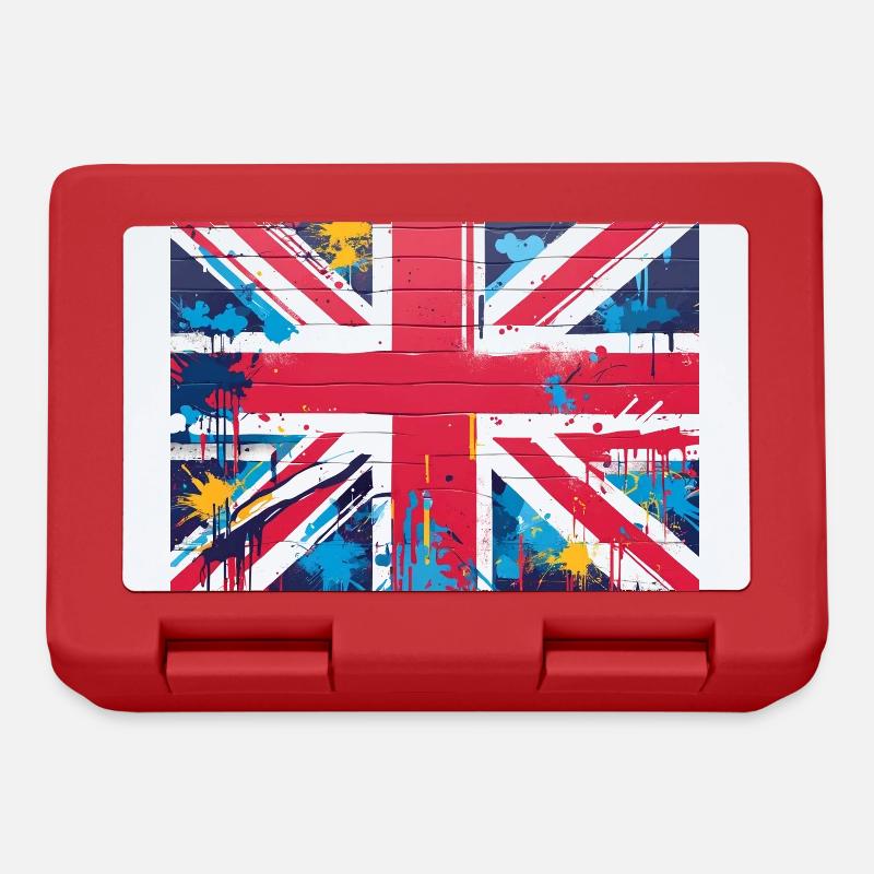 British Flag Graffiti Art - Lunchbox - red
