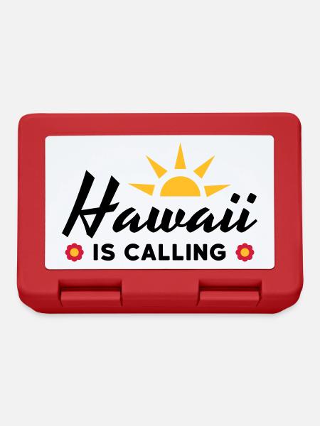 Hawaii is calling (sun, sun rays, flowers) - Lunchbox - red