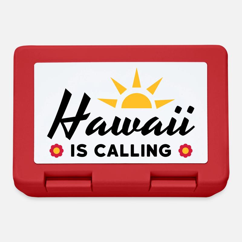Hawaii is calling (sun, sun rays, flowers) - Lunchbox - red