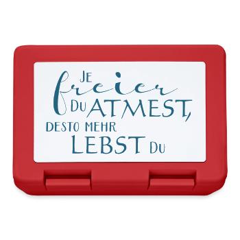 Je freier Du atmest desto mehr lebst Du 1 - Brotdose - Rot - Vorne