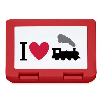 J’adore les locomotives à vapeur - Boîte à goûter - rouge - Devant