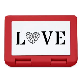 Motif LOVE | Noir minimaliste - Boîte à goûter - rouge - Devant