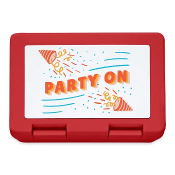 Party On! Saying Celebrate Fete celebration birthday - Lunchbox - red - Front