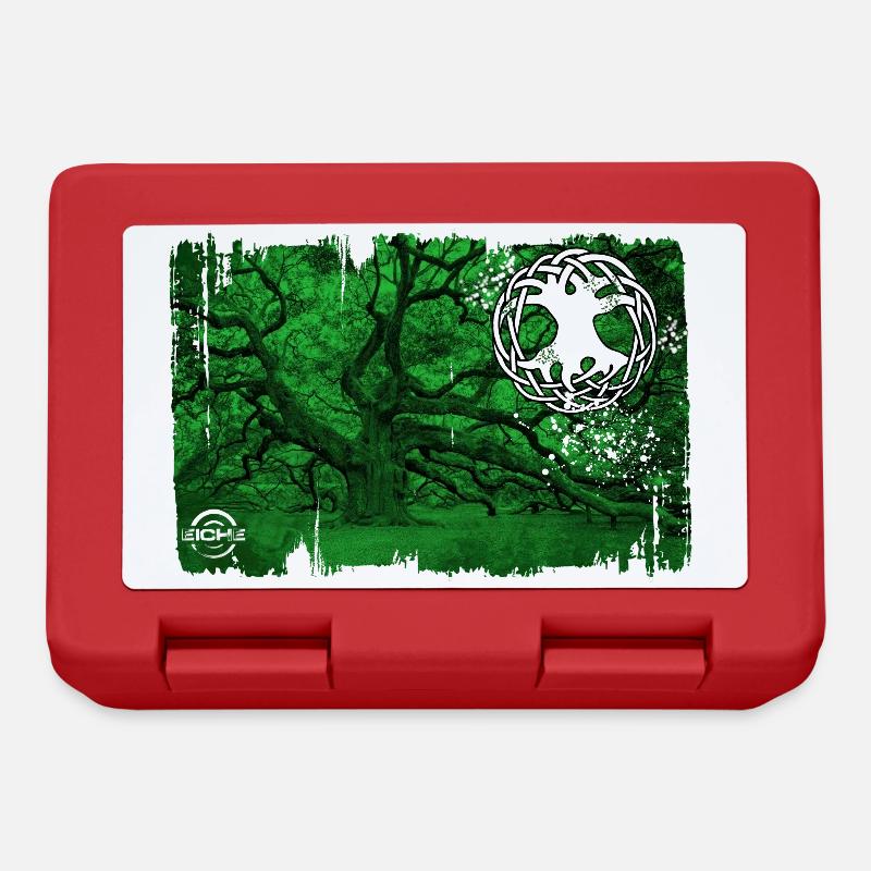 chêne avec arbre de vie vert - Boîte à goûter - rouge