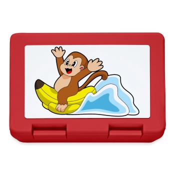 Affe Banane - Brotdose - Rot - Vorne