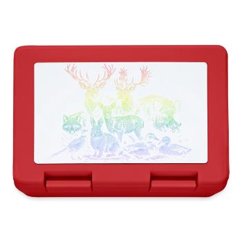 Herd of deer in the rainbow - Lunchbox - red - Front