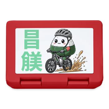 Kawaii Onigiri Radfahrer-Schlammspritzer - Brotdose - Rot - Vorne