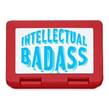 Intellectual Badass Blue Retro Typography Art - Lunchbox - red - Front