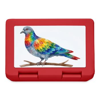 Regenbogenvogel - Brotdose - Rot - Vorne