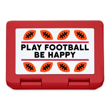 Jouez au football, soyez heureux (ballons de jeu, lignes) - Boîte à goûter - rouge - Devant