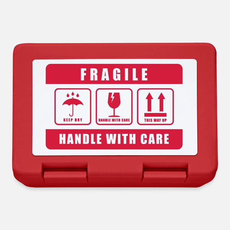 Fragile manipuler avec soin - Boîte à goûter - rouge