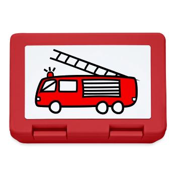 Fire truck, fire truck, firefighter - Lunchbox - red - Front