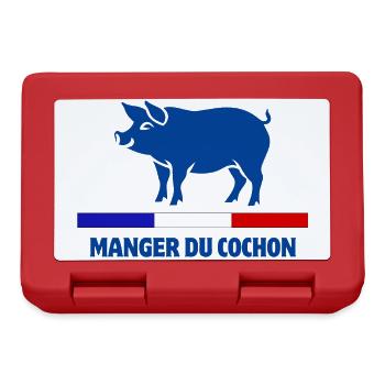 manger du cochon, boucher, boucherie - Boîte à goûter - rouge - Devant