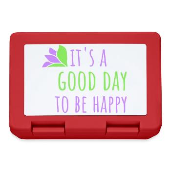 Bonjour sois heureux Motivation positive Dire bonheur - Boîte à goûter - rouge - Devant