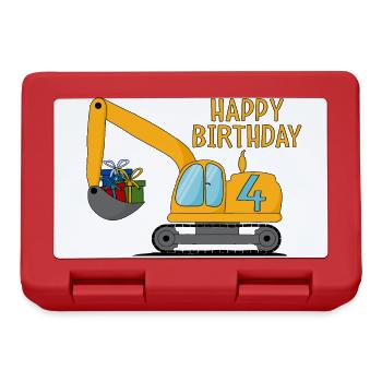 Excavatrice Enfants Joyeux anniversaire 4 - Boîte à goûter - rouge - Devant