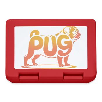 Pug - Cool Pet Dog Logo - Lunchbox - red - Front