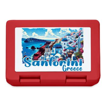 Santorini Greece Ocean Greek Island - Lunchbox - red - Front