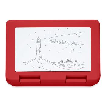 Joyeux Noël, phare, mer et plage - Boîte à goûter - rouge - Devant