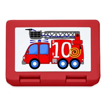 Fire engine 10 birthday children - Lunchbox - red - Front