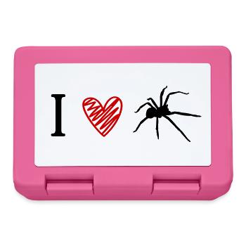 Spinne Tier Ich liebe Spinnen Tarantel - Brotdose - Pink - Vorne