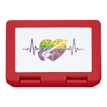 Guitar Heartbeat Guitarist Musician Shirt - Lunchbox - red - Front