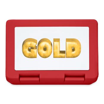GOLD gold Gold Text Schrift Barren - Brotdose - Rot - Vorne