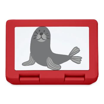 Cute seal - seal sea lion - Lunchbox - red - Front