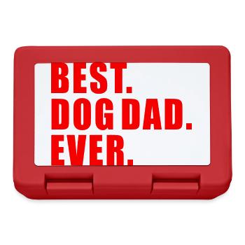 BEST DOG DAD EVER GESCHENK HUND HUNDE PAPA GASSI - Brotdose - Rot - Vorne