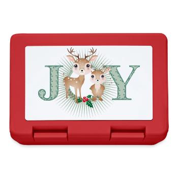 Deux cerfs mignons - joie pour Noël - Boîte à goûter - rouge - Devant