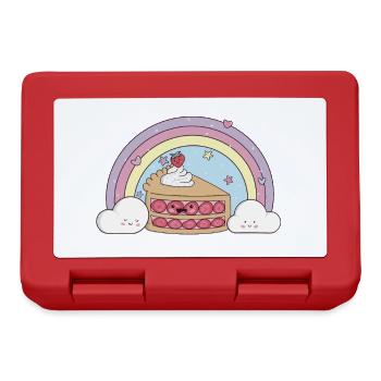 Kawaii Erdbeerkuchen – Sweet Design 🍰🌈 - Brotdose - Rot - Vorne