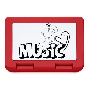 Love Music - Minimalistisches Design - Brotdose - Rot - Vorne