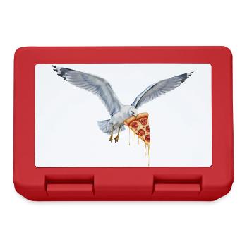 Mouette drôle qui vole des frites sur la plage - Boîte à goûter - rouge - Devant