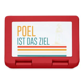 Ostsee Urlaub POEL IST DAS ZIEL Leuchtturm Lustig - Brotdose - Rot - Vorne