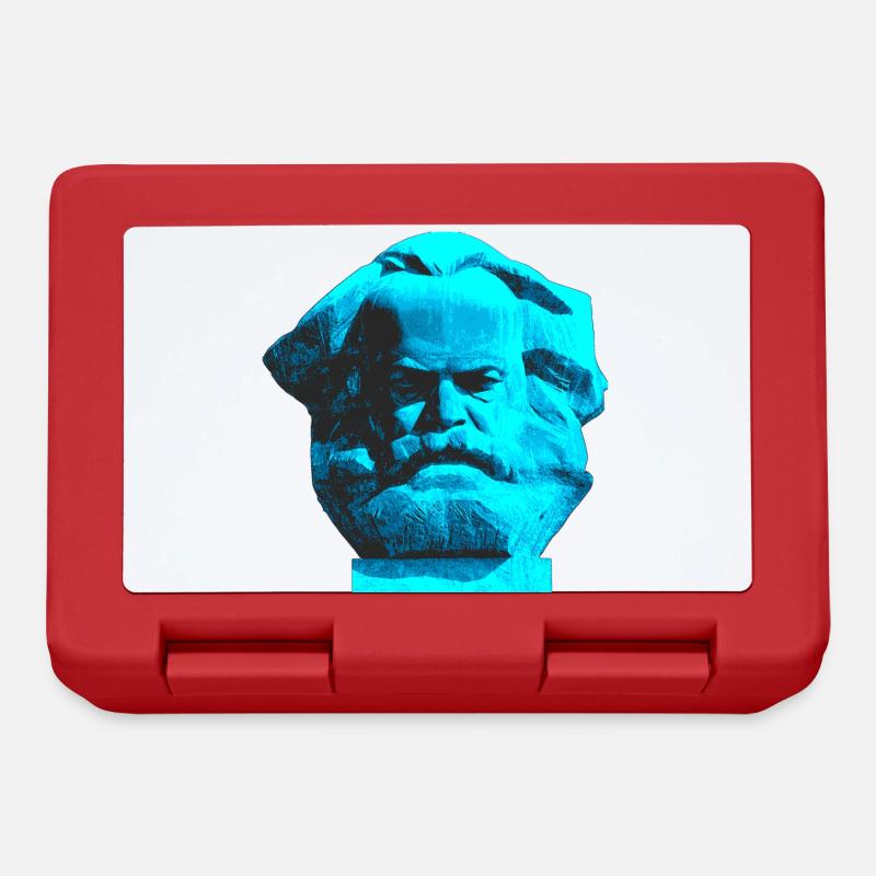 Monument Karl Marx, Chemnitz Nischel. bleu - Boîte à goûter - rouge