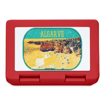 Badge retro, Algarve Portugal, plage été soleil - Boîte à goûter - rouge - Devant
