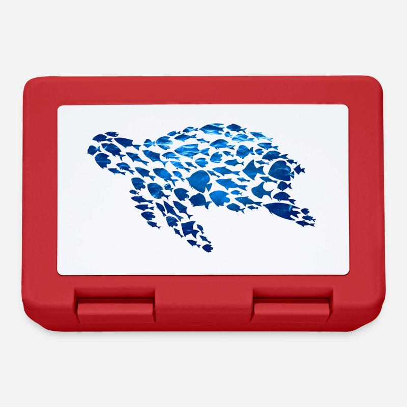 Tortue Poisson Créatures marines - Boîte à goûter - rouge