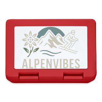 AlpenVibes Berglandschaft Skifahrer - Brotdose - Rot - Vorne