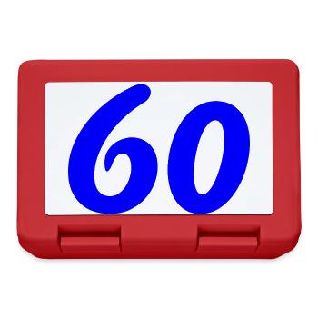 60. 60 JAHRE. 60-JÄHRIGES JUBILÄUM. 60. GEBURTSTAG. - Brotdose - Rot - Vorne