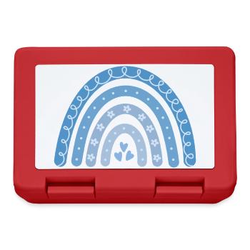 Boho Regenbogen blau - Brotdose - Rot - Vorne