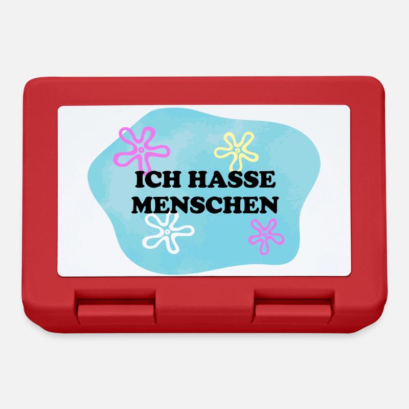 Ich hasse Menschen | Sarkastisches Retro Meme - Brotdose - Rot