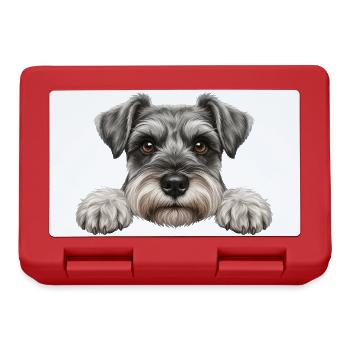 Spickender Schnauzer Neugieriges Barthundegesicht - Brotdose - Rot - Vorne