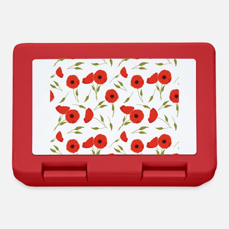 Motif coquelicots - Boîte à goûter - rouge