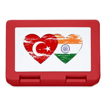 Turquie Inde Drapeau Coeur Utilisé - Boîte à goûter - rouge - Devant