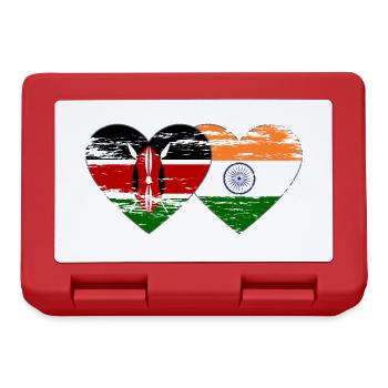 Kenya Inde Drapeau Coeur Utilisé - Boîte à goûter - rouge - Devant