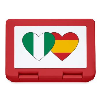 Nigeria Espagne Drapeau Coeur - Boîte à goûter - rouge - Devant
