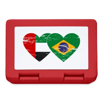 Vereinigte Arabische Emirate Brasilien Flagge Herz - Brotdose - Rot - Vorne