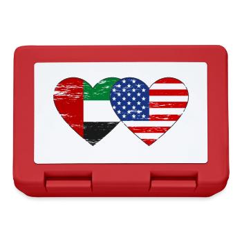 Vereinigte Arabische Emirate USA Flagge Herz - Brotdose - Rot - Vorne